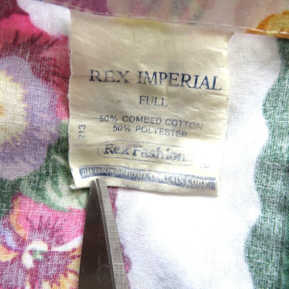 Vintage Rex Imperial Full Size Floral Sheet Set 4pc Cottage Country Made In USA - Picture 6 of 9